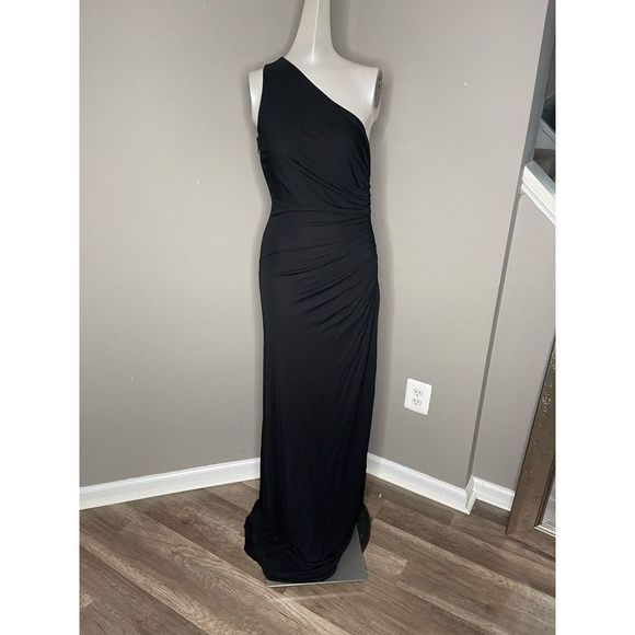 Halston Amira Jersey One-Shoulder Gown US 4 $595 - Picture 6 of 10